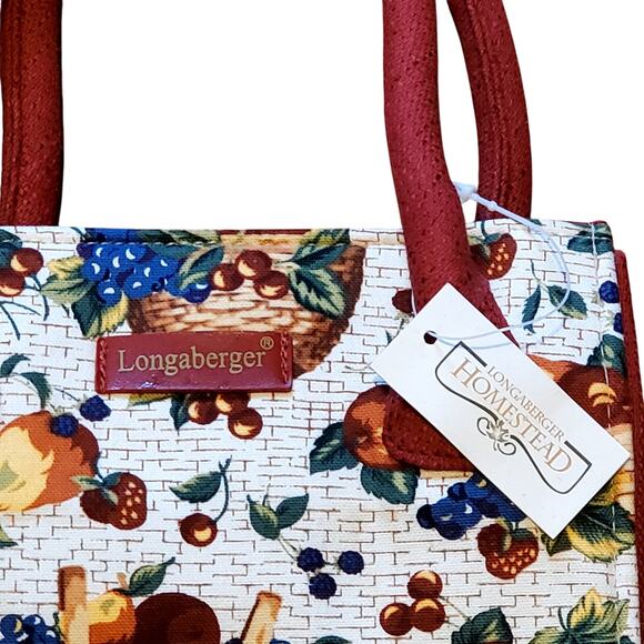 New Longaberger Homestead Collection Fruit Handbag Purse Tote Bag Small - Picture 3 of 11